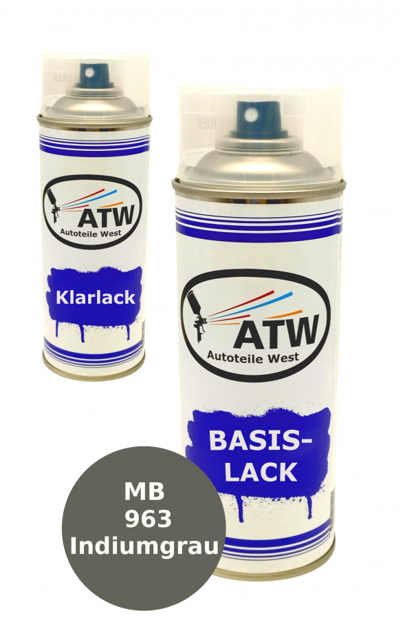 Autolack für Mercedes Benz 963 Indiumgrau +400ml Klarlack Set